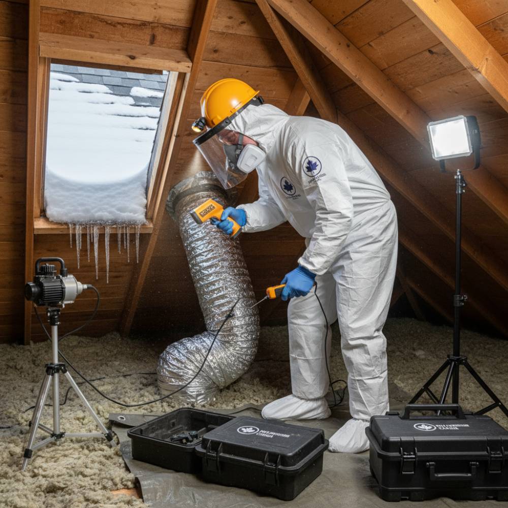 professional attic mold inspection process certified technician Canada