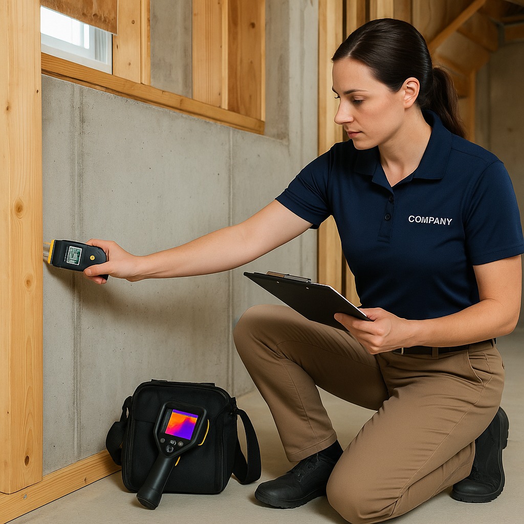 certified mold inspector examining wood ontario home