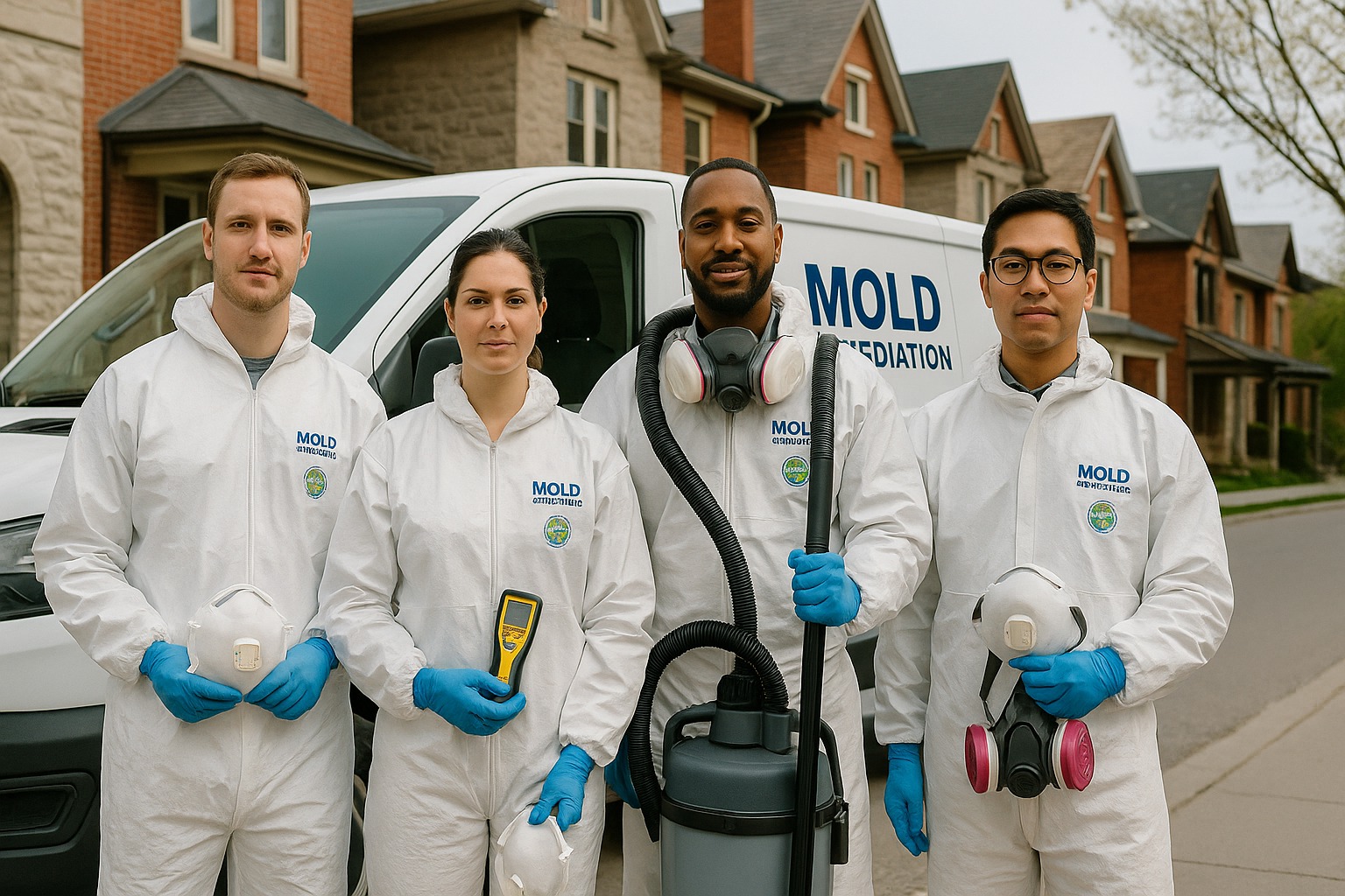 certified mold removal technicians from Mold Busters Ottawa with professional equipment and protective gear