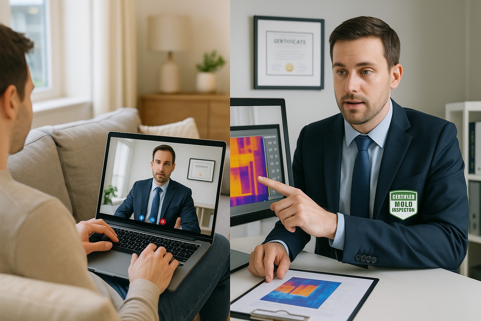 free virtual mold inspection consultation with certified inspector using video call technology