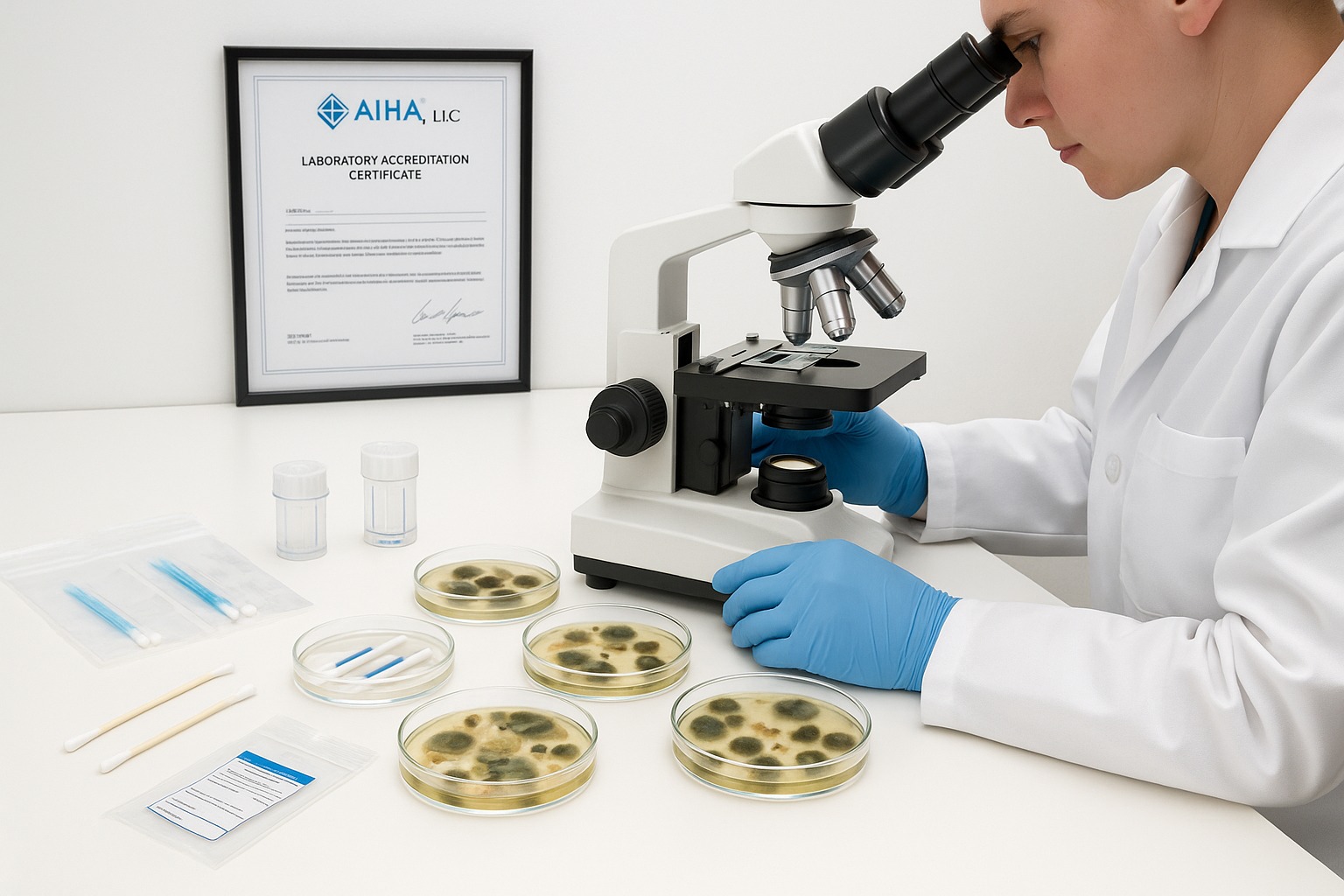 AIHA accredited laboratory mold testing analysis samples